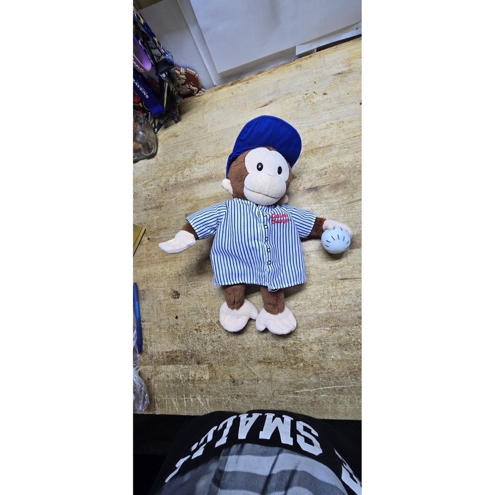 Applause brand Curious George baseball player plush monkey
